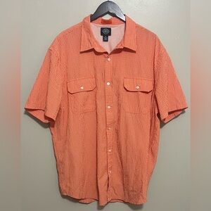 St. John’s Bay Button Down Orange Performance Quick Dri Shirt Seersucker-XXL